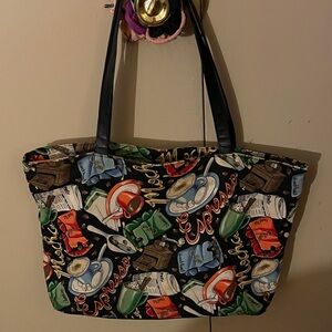 Espresso Patterned Tote Bag - Multicolor
